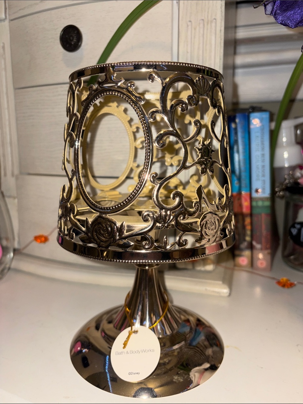Bath & Body Works Gold Disney Princess Pedestal Candle Holder - Picture 7 of 7